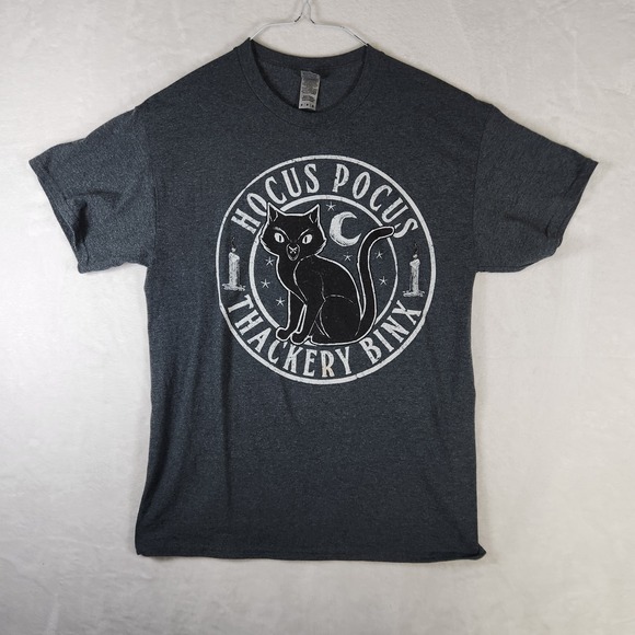Hocus Pocus Thackery Binx Black Cat Graphic Gildan T Shirt Men Medium - Picture 1 of 7